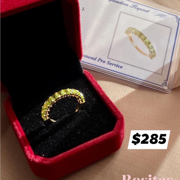 Natural Garnet , Cetrine, and peridot. 18K Gold, 100% pawnable with Certificates - Picture 3 of 4